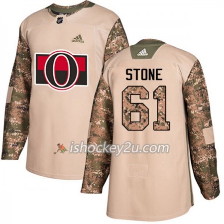 Mænd NHL Ottawa Senators Trøje Mark Stone 61 Adidas 2017-2018 Camo Veterans Day Practice Authentic